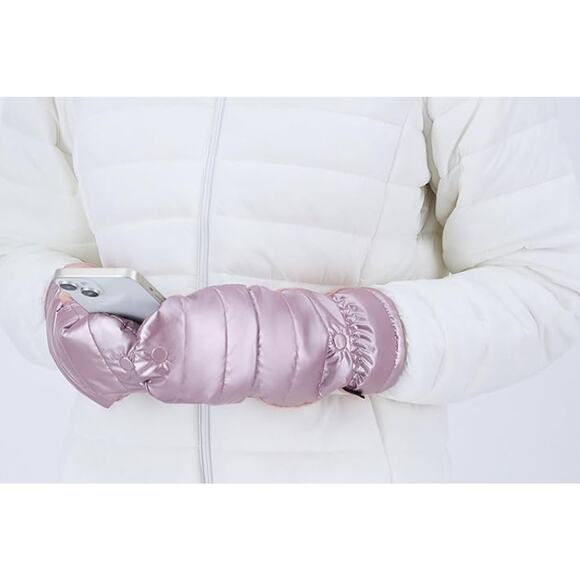 Brand New Isotoner Women's Size L/XL Black Pink Snow & Waterproof Gloves Mittens - Picture 1 of 10